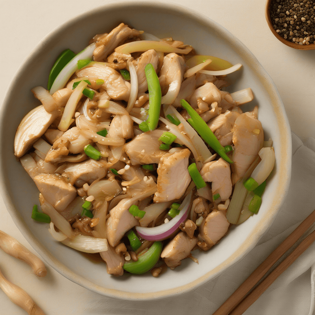 Healthy Ginger-Garlic Chicken & Onion Stir-fry